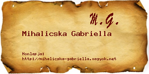 Mihalicska Gabriella névjegykártya